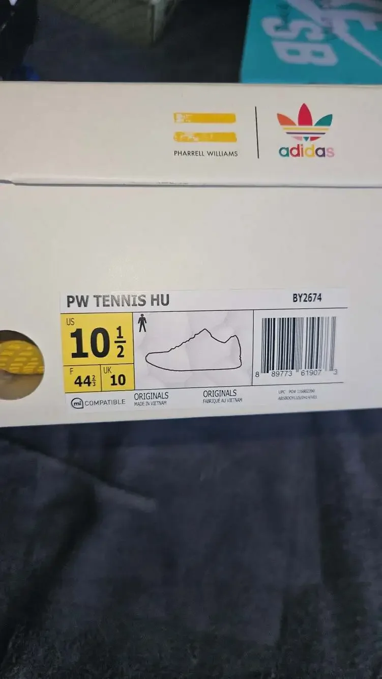 Adidas x Pharrell Williams Tennis Hu Sneakers (BY2674) White/Yellow
